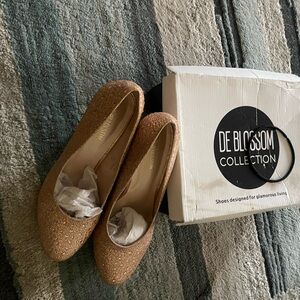 evening rose gold shoes size 10